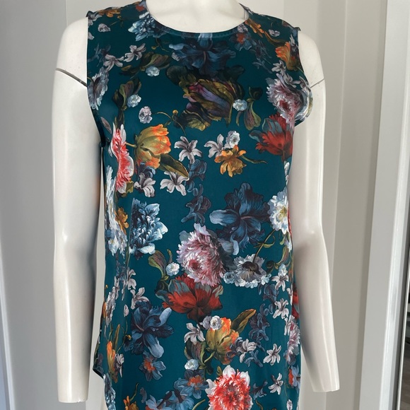 Teal floral Tank - Picture 1 of 4